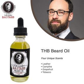 img 2 attached to 🧔 THB All Natural Beard Oil: Grapeseed & Jojoba Infused, Boosts Growth, Smoothens & Strengthens (1 Oz) - Leather Scented