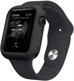 img 1 attached to 📱 Тонкий мягкий ударопрочный бампер-кейс Hontao Ultra Thin Soft TPU для iWatch - Apple Watch Series SE 6/5/4 - черный 44 мм