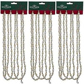 img 4 attached to 🎄 Kurt Adler (Set of 3 Gold & Ivory Christmas Beaded Garland, with 9 Feet Lengths)