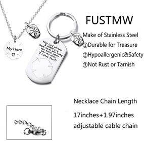 img 2 attached to 👩 FUSTMW Firefighter Gift: Keychain Necklace Set for Firefighter Wife, Girlfriend, Mom, Daughter - A Symbol of Protection from Harm