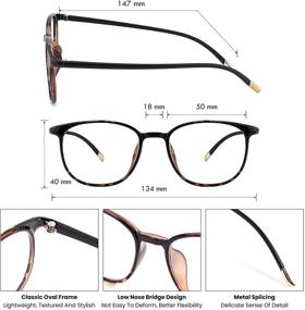 img 3 attached to 👓 GUDVUE Blue Light Glasses: Ultra Lightweight Oval Eyeglasses for Women/Men - Prevent Eye Strain from Computer, Gaming, TV, and Phones - Anti Glare/UV400 - Tortoise Design