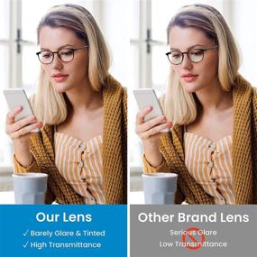 img 2 attached to 👓 GUDVUE Blue Light Glasses: Ultra Lightweight Oval Eyeglasses for Women/Men - Prevent Eye Strain from Computer, Gaming, TV, and Phones - Anti Glare/UV400 - Tortoise Design