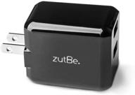 🔌 zutbe складная зарядка с двумя портами usb-a: 30w 2.4a быстрая зарядка, quick charge 3.0, совместима с iphone, ipad, samsung galaxy [благотворительная, прочная и надежная] логотип