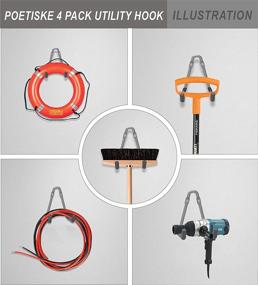 img 1 attached to Organize Your Garage with POETISKE Heavy Duty Utility Hook - Wall-mounted Garage Storage 4 PACK