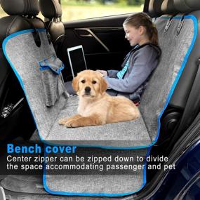 img 3 attached to 🐶 Premium Bark Lover Deluxe Backseat Dog Seat Cover - Ultimate Durability, Waterproof Protection, High Heat Resistant, Non-slip Hammock for Dogs & Kids - Universal Size for Cars, Trucks, SUVs