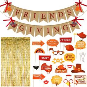 img 4 attached to Friendsgiving Decoration Thanksgiving Metallic Curtain