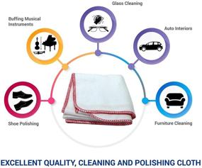 img 2 attached to VALENTINO GAREMI 2 Premium Cotton Polishing Cleaning Cloths for Shoes, Leather Furniture, Musical Instruments, Fabrics, Seats, Chairs, Glass Desk Tops - Shining, Buffing, Disinfecting