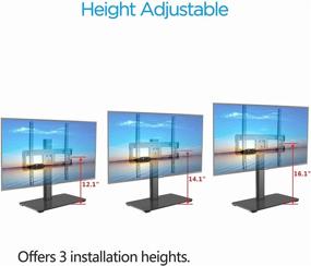 img 2 attached to 📺 EVERVIEW Universal TV Stand - Table Top TV Stand for 32-50 Inch LED, LCD TVs up to VESA 400 x 400mm 77 lbs Loading - Adjustable Height, Tempered Glass Base & Wire Management