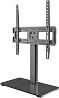 📺 everview universal tv stand - table top tv stand for 32-50 inch led, lcd tvs up to vesa 400 x 400mm 77 lbs loading - adjustable height, tempered glass base & wire management logo
