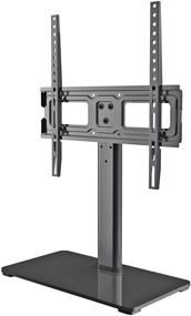 img 4 attached to 📺 EVERVIEW Universal TV Stand - Table Top TV Stand for 32-50 Inch LED, LCD TVs up to VESA 400 x 400mm 77 lbs Loading - Adjustable Height, Tempered Glass Base & Wire Management