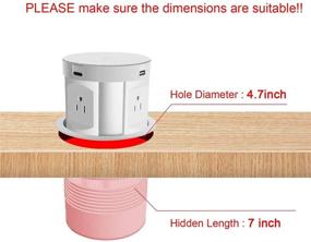 img 3 attached to Удобная автоматическая розетка с беспроводной зарядкой - идеальная для офисных столов и мастерских (белая)