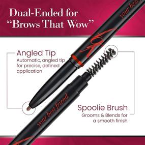 img 2 attached to 💆 YBF Beauty Eyebrow Pencil - Universal Automatic Brow Pencil With Spoolie Brush - Best Eyebrow Makeup Shaper and Filler For Women - Suitable for All Hair Colors & Skin Tones - Taupe Eyebrow Liner - Pack of 2