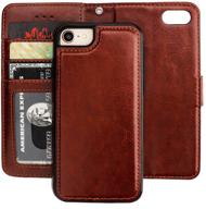 bocasal iphone 8 plus iphone 7 plus wallet case with card holder pu leather magnetic detachable kickstand shockproof wrist strap removable flip cover for iphone 7/8 plus 5 logo
