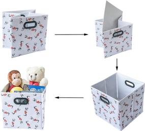 img 3 attached to 📦 Stylish Collapsible Storage Bins – (6 Pack Polka&Love) Unique Design, Gift Boxes, Tote, Baskets with Plastic Handles for Household Organization in Nursery or Offices