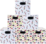 📦 stylish collapsible storage bins – (6 pack polka&love) unique design, gift boxes, tote, baskets with plastic handles for household organization in nursery or offices logo