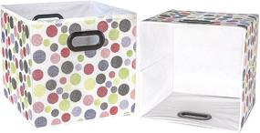 img 1 attached to 📦 Stylish Collapsible Storage Bins – (6 Pack Polka&Love) Unique Design, Gift Boxes, Tote, Baskets with Plastic Handles for Household Organization in Nursery or Offices