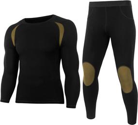 img 4 attached to 👕 RuuKarm Men's Thermal Underwear Set: Sport Long Johns Base Layer for Male Winter - Top & Bottoms