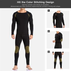 img 1 attached to 👕 RuuKarm Men's Thermal Underwear Set: Sport Long Johns Base Layer for Male Winter - Top & Bottoms