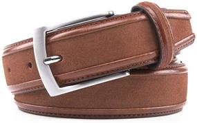 img 3 attached to 👔 Genuine Leather Men's Belts with Single Prong Buckle: Top-Quality Accessories