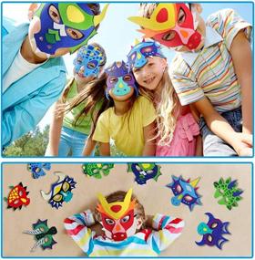 img 2 attached to 🦖 Dinosaur Birthday Dragon Masks for Kids Boys and Girls