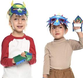 img 3 attached to 🦖 Dinosaur Birthday Dragon Masks for Kids Boys and Girls