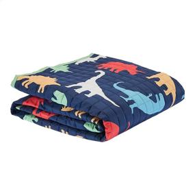 img 2 attached to 🦖 Amazon Basics Kids Dinosaur Squad Reversible Cotton Quilt Bedspread - Twin: Dinosaur Squad/ Leafy Green | Top-Rated Bedding for Children | Quilted Cotton Comfort | Reversible Design