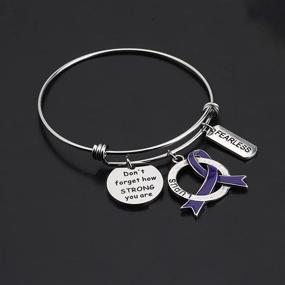 img 2 attached to 🎗️ Don't Forget How Strong You Are: MYOSPARK Fibromyalgia Purple Ribbon Bracelet - A Meaningful Fibromyalgia Awareness & Inspirational Gift for Fighters