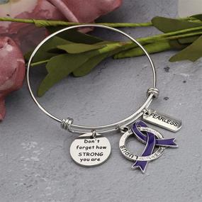 img 1 attached to 🎗️ Don't Forget How Strong You Are: MYOSPARK Fibromyalgia Purple Ribbon Bracelet - A Meaningful Fibromyalgia Awareness & Inspirational Gift for Fighters