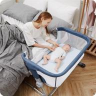 🛏️ unilove hug me plus: ultimate 3-in-1 bedside sleeper & portable bassinet for newborns in airflow blue logo