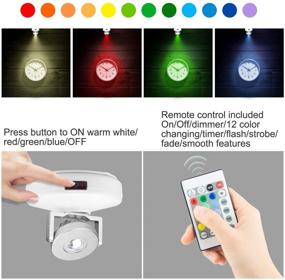 img 3 attached to 🌟 LUXSWAY Wireless LED Spotlights: Dimmable Picture Accent Lights with Remote - Battery Operated & Rotatable Head - 12 Color Changing Art Light - Perfect Stick on Light for Artwork and Dart Board
