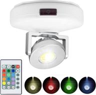 🌟 luxsway wireless led spotlights: dimmable picture accent lights with remote - battery operated & rotatable head - 12 color changing art light - perfect stick on light for artwork and dart board logo