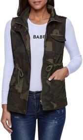 img 4 attached to SENSERISE Lightweight Sleeveless Military Drawstring Women's Clothing for Coats, Jackets & Vests