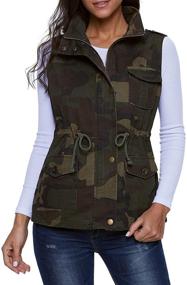 img 1 attached to SENSERISE Lightweight Sleeveless Military Drawstring Women's Clothing for Coats, Jackets & Vests