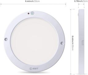 img 3 attached to 💡 S NMT Motion Sensor LED Ceiling Light 1200 Lumens, 100W Equivalent for Laundry Rooms, Stairs, Basements, Toilets, Porches, Closets, Hallways, Indoor & Outdoor, Warm White 3000K