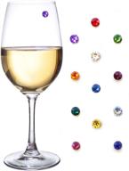 🍷 enhancing gatherings with simply charmed crystal magnetic wine glass charms - set of 12 glass markers for stemless glasses, including gift/storage box logo