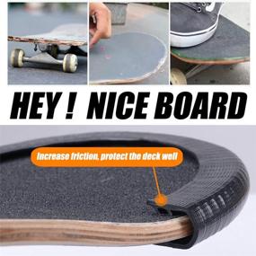 img 1 attached to 🛹 MAXPRO Skateboard Deck Guards: Durable Rubber Protectors with Excellent Grip Nose and Tail Guard for Longboard Edge Protection