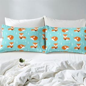 img 1 attached to Feelyou Kids Comforter Set: Cute Cartoon Fox Twin Size 3D Animal Bedding for Boys and Girls - Kawaii Style Bedroom Decor with Woodland Fox Bedspread and Pillow Case