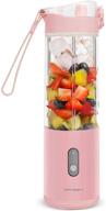 🍹 portable blender for on-the-go shakes and smoothies - single serve, travel-friendly design for mixing fruit juice, milk, small ice - 13 oz blender cup included (pink color, 350ml) логотип