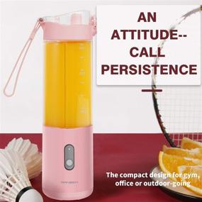 img 2 attached to 🍹 Portable Blender for On-the-Go Shakes and Smoothies - Single Serve, Travel-Friendly Design for Mixing Fruit Juice, Milk, Small Ice - 13 Oz Blender Cup Included (Pink Color, 350ML)