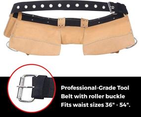 img 1 attached to 🛠️ Suede Leather Tool Belt and Work Apron for Woodworkers, Framers, Contractors, Plumbers, Welders - 12 Pockets, 2 Hammer Loops, Adjustable Waist Belt - Ideal for Construction Sites