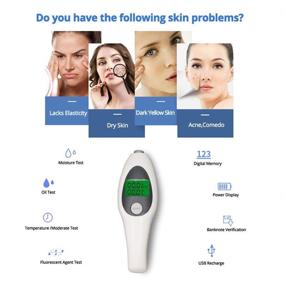 img 3 attached to 📊 FATUXZ Portable Digital Skin Analyzer Pen with LCD Display - Skin Detector, Moisture Tester & Oil Analysis Machine for Travel, Home, Beauty Salon - Skin Care Monitor