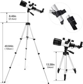 img 1 attached to Portable Astronomy Refractor Telescope for Kids, Adults, and Beginners - 70mm Aperture, AZ Mount, Adjustable Tripod, Multi-Coated Optics, Wireless Remote