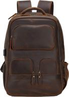 vintage genuine leather backpack rucksack logo