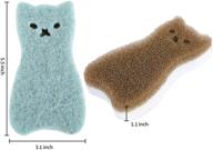 🐱 non-scratch cat shape kitchen scrub sponges - heavy duty multi-use cleaning sponge for dishes, pots, and pans - 4 pack logo