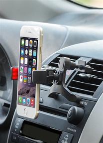 img 3 attached to 📱 Aduro U-Grip Smartphone Car Mount, Universal Air Vent Grip Mount - 360 Degree Rotation, Enhanced Grip, Easy One-Handed Operation, (Black/Red)