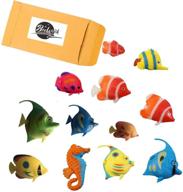 🐠 lifelike artificial plastic fish set for aquarium tank decorations - random pattern floating fish toys for bubble tube lamp accessories – pack of 12 logo