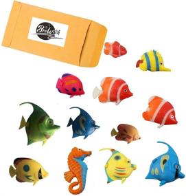 img 4 attached to 🐠 Lifelike Artificial Plastic Fish Set for Aquarium Tank Decorations - Random Pattern Floating Fish Toys for Bubble Tube Lamp Accessories – Pack of 12