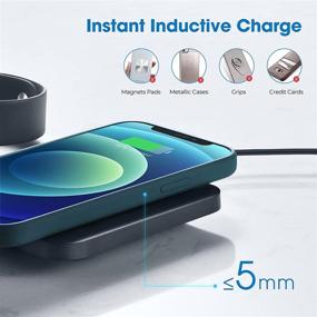 img 1 attached to 2 in 1 Wireless Charging Pad for iPhone 12/12 Pro/12 Pro Max/12 Mini, 11/11 Pro/XS Max/XR/XS/X/8/8P - Wireless Stand for iWatch 6/SE/5/4/3/2, Airpods 2/Pro (No Adapter Included)