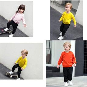 img 2 attached to 👧 Sweatshirt Active Sleeve Toddler Crewneck - Perfect Fit for Girls' Clothing!