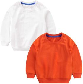 img 3 attached to 👧 Sweatshirt Active Sleeve Toddler Crewneck - Perfect Fit for Girls' Clothing!